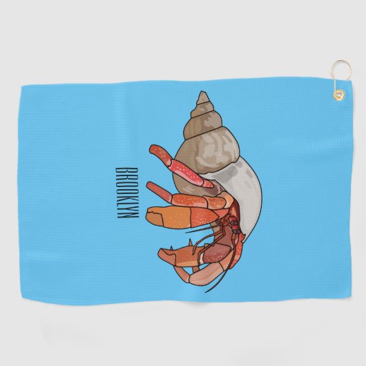 Serviette De Golf Illustration de crabe ermite (Horizontal)