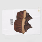 Serviette De Golf Illustration de Cupcake (Horizontal)