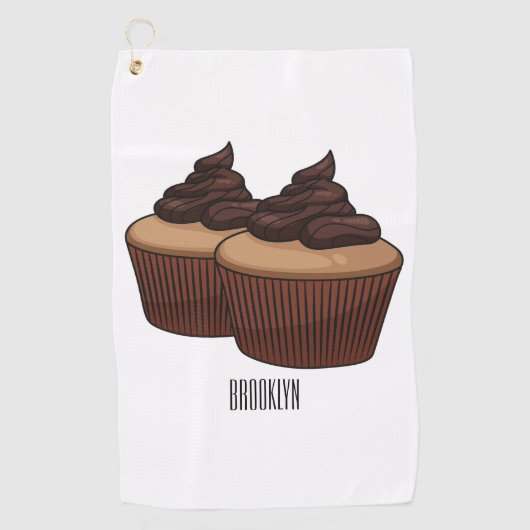 Serviette De Golf Illustration de Cupcake (Devant)