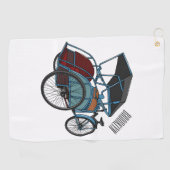 Serviette De Golf Illustration de cyclo-pousse (Horizontal)