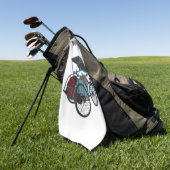 Serviette De Golf Illustration de cyclo-pousse (Vert)