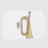 Serviette De Golf Illustration de dessin animé Bugle (Horizontal)