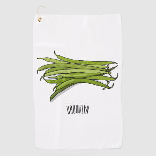 Serviette De Golf Illustration de dessin animé de haricots verts
