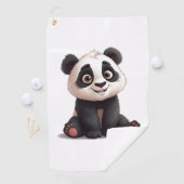 Serviette De Golf Illustration de dessin animé d'ours panda assis (En situation)