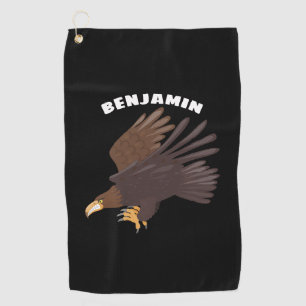 Serviette De Golf Illustration de dessin animé drôle d'aigle royal