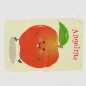 Serviette De Golf Illustration de dessin animé sur la pomme de danse (Horizontal)