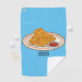 Serviette De Golf Illustration de dessin animé sur le poulet frit (En situation)