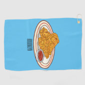 Serviette De Golf Illustration de dessin animé sur le poulet frit (Horizontal)