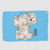 Serviette De Golf Illustration de dessin de chien de Havan (Horizontal)