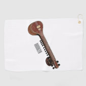 Serviette De Golf Illustration de dessin de Sitar (Horizontal)