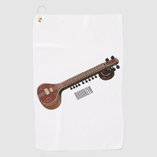 Serviette De Golf Illustration de dessin de Sitar (Devant)