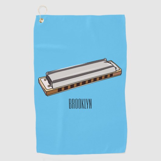 Serviette De Golf Illustration de dessin d'Harmonica (Devant)