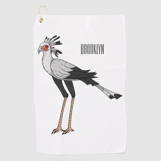 Serviette De Golf Illustration de dessin du secrétaire pour oiseaux (Devant)
