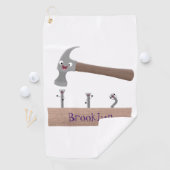 Serviette De Golf Illustration de dessin mignon, marteau et ongles (En situation)