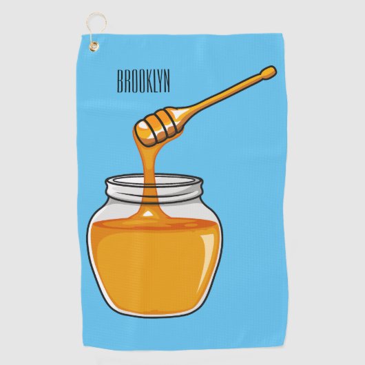 Serviette De Golf Illustration de dessin sur le miel (Devant)