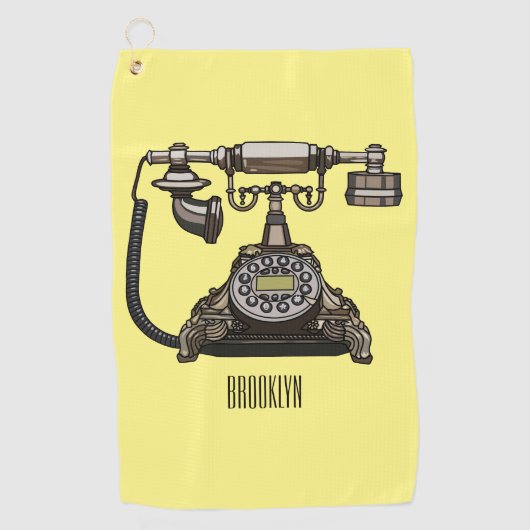 Serviette De Golf Illustration de dessin téléphonique (Devant)