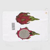 Serviette De Golf Illustration de dragon fruit (Horizontal)