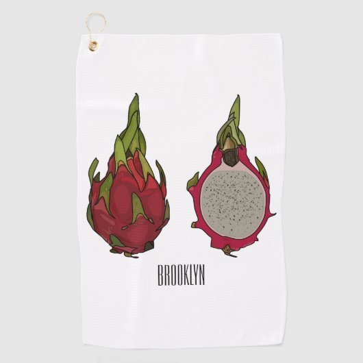 Serviette De Golf Illustration de dragon fruit (Devant)