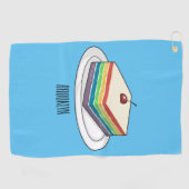 Serviette De Golf Illustration de gâteau arc-en-ciel (Horizontal)