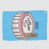 Serviette De Golf Illustration de gâteau d'anniversaire (Horizontal)