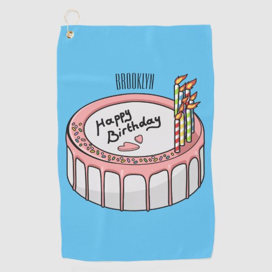 Serviette De Golf Illustration de gâteau d'anniversaire (Devant)
