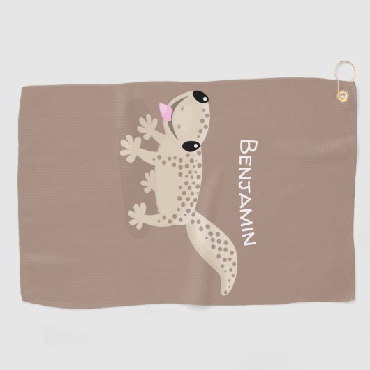 Serviette De Golf Illustration de gecko tan tan mignon (Horizontal)