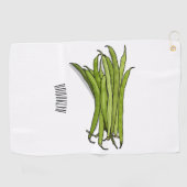 Serviette De Golf Illustration de haricots verts (Horizontal)