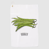 Serviette De Golf Illustration de haricots verts (Devant)