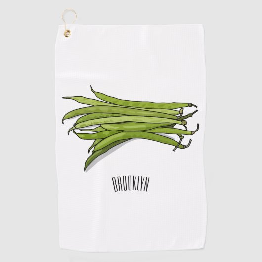 Serviette De Golf Illustration de haricots verts (Devant)