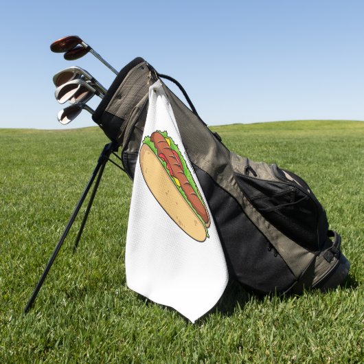 Serviette De Golf Illustration de Hot dog (Vert)