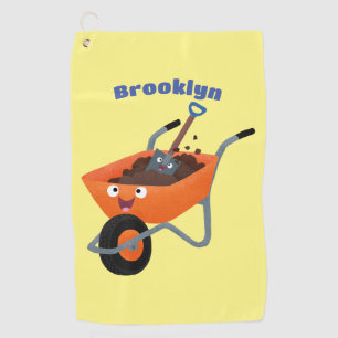 Serviette De Golf Illustration de la brouette en brouette orange trè