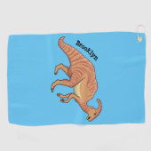 Serviette De Golf Illustration de la caricature de dinosaure du para (Horizontal)