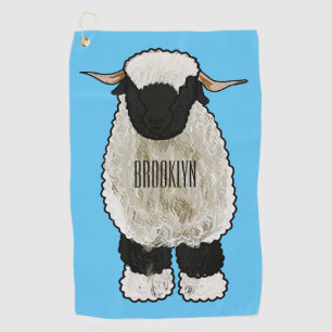 Serviette De Golf Illustration de la caricature de mouton Valais Bla