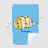 Serviette De Golf Illustration de la caricature du poisson papillon  (En situation)