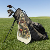 Serviette De Golf Illustration de la nature des hiboux et des fées d (Vert)