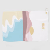 Serviette De Golf Illustration de la nature du monogramme personnali (Horizontal)