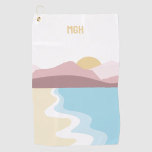 Serviette De Golf Illustration de la nature du monogramme personnali