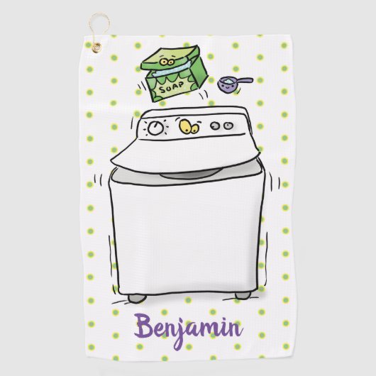 Serviette De Golf Illustration de lave-linge mignonne (Devant)