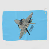 Serviette De Golf Illustration de l'avion de chasse (Horizontal)