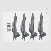 Serviette De Golf Illustration de l'avion de chasse (Horizontal)