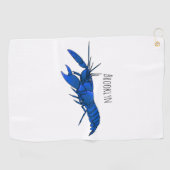 Serviette De Golf Illustration de l'écrevisse marron bleu (Horizontal)