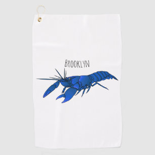 Serviette De Golf Illustration de l'écrevisse marron bleu