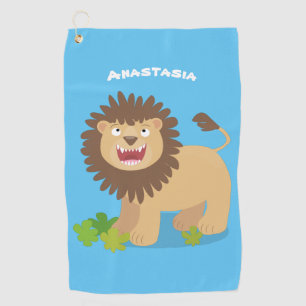 Serviette De Golf Illustration de l'effervescence de lions heureux