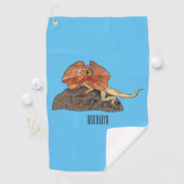 Serviette De Golf Illustration de lézard à col frisé (En situation)