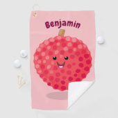 Serviette De Golf Illustration de litchee rose mignon (En situation)