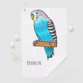 Serviette De Golf Illustration de l'oiseau bleu budgerigar (En situation)