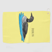 Serviette De Golf Illustration de Loon bird (Horizontal)