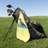 Serviette De Golf Illustration de Loon bird (Vert)