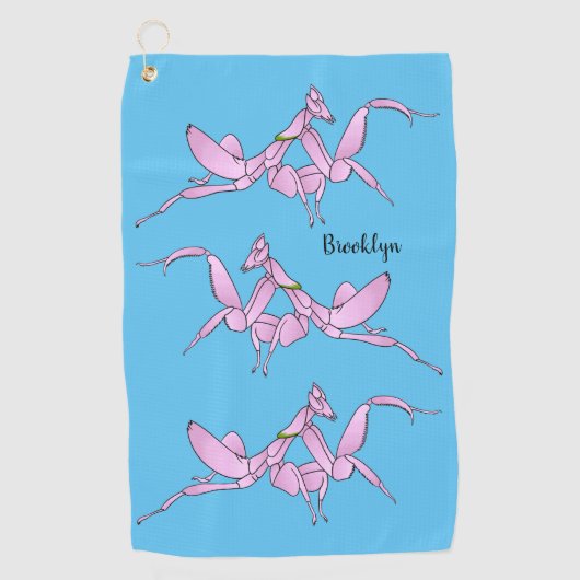 Serviette De Golf Illustration de l'orchidée mante (Devant)
