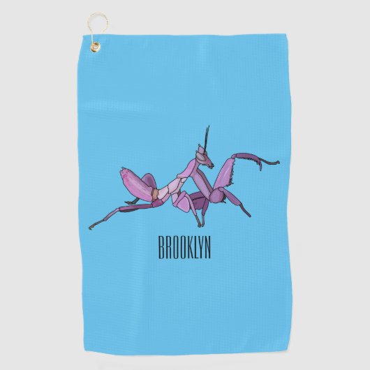 Serviette De Golf Illustration de l'orchidée mante (Devant)